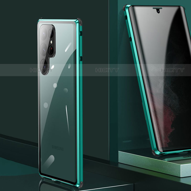Handyhülle Hülle Luxus Aluminium Metall Rahmen Spiegel 360 Grad Ganzkörper Tasche für Samsung Galaxy S23 Ultra 5G