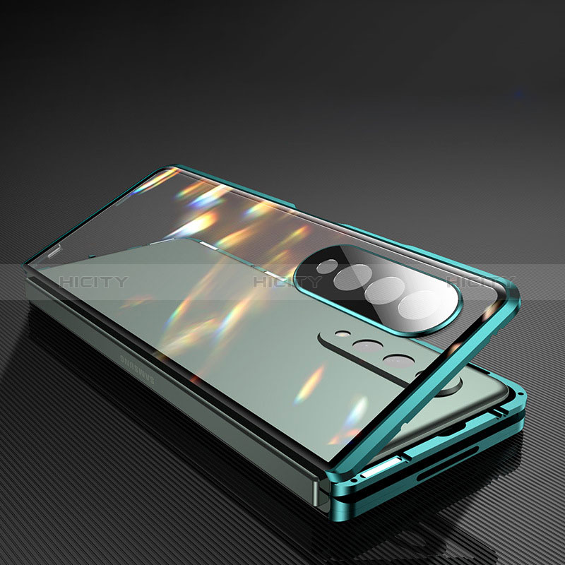 Handyhülle Hülle Luxus Aluminium Metall Rahmen Spiegel 360 Grad Ganzkörper Tasche für Samsung Galaxy Z Fold3 5G
