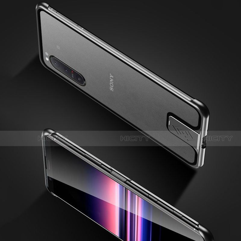 Handyhülle Hülle Luxus Aluminium Metall Rahmen Spiegel 360 Grad Ganzkörper Tasche für Sony Xperia 5 II groß