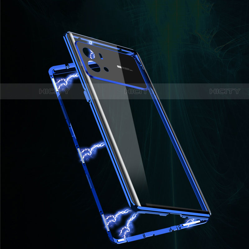 Handyhülle Hülle Luxus Aluminium Metall Rahmen Spiegel 360 Grad Ganzkörper Tasche für Vivo iQOO 9 5G groß
