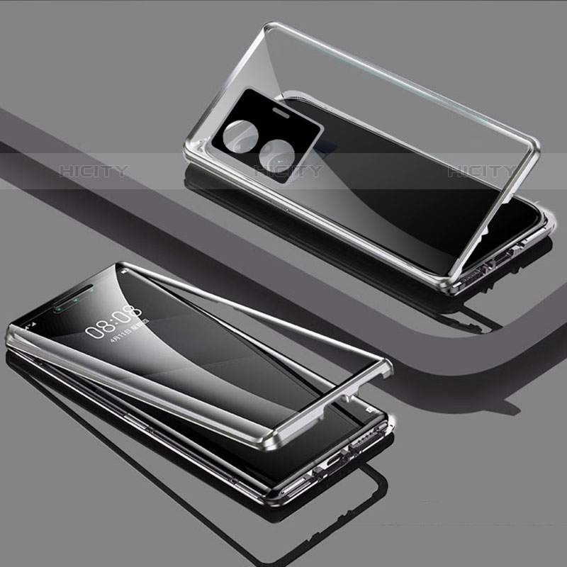 Handyhülle Hülle Luxus Aluminium Metall Rahmen Spiegel 360 Grad Ganzkörper Tasche für Vivo iQOO Z6 Pro 5G