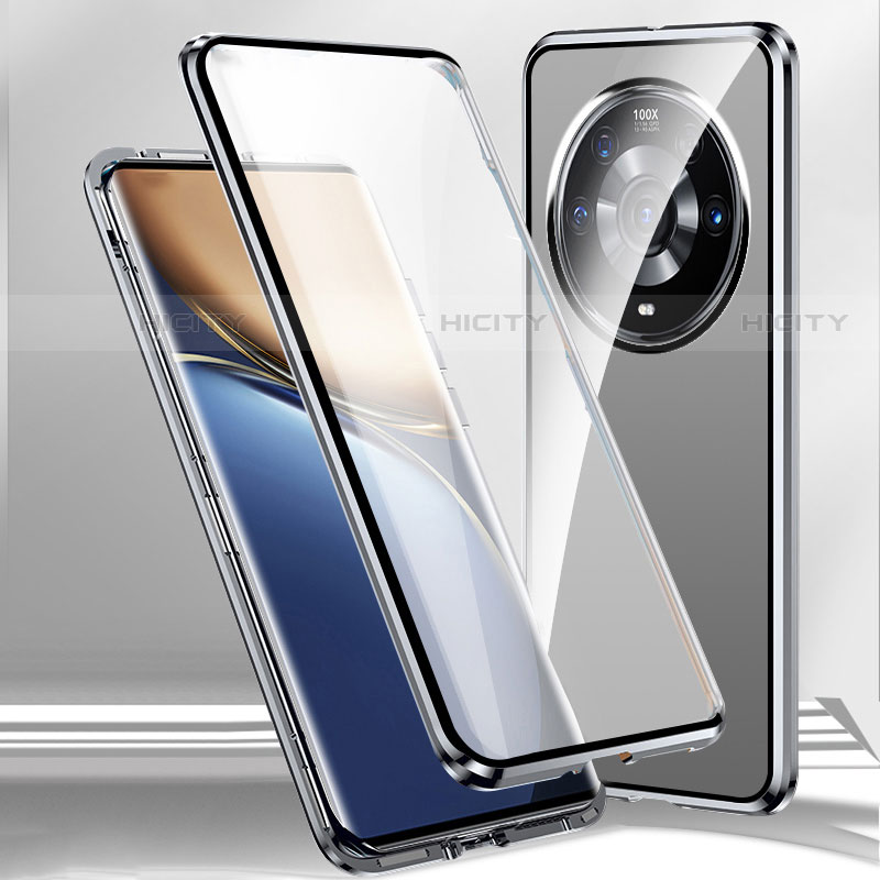 Handyhülle Hülle Luxus Aluminium Metall Rahmen Spiegel 360 Grad Ganzkörper Tasche für Xiaomi Mi 12 Ultra 5G Silber