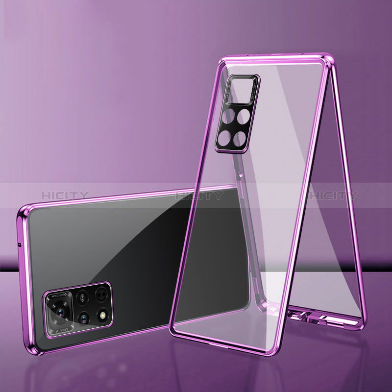 Handyhülle Hülle Luxus Aluminium Metall Rahmen Spiegel 360 Grad Ganzkörper Tasche für Xiaomi Redmi Note 11 Pro 4G groß
