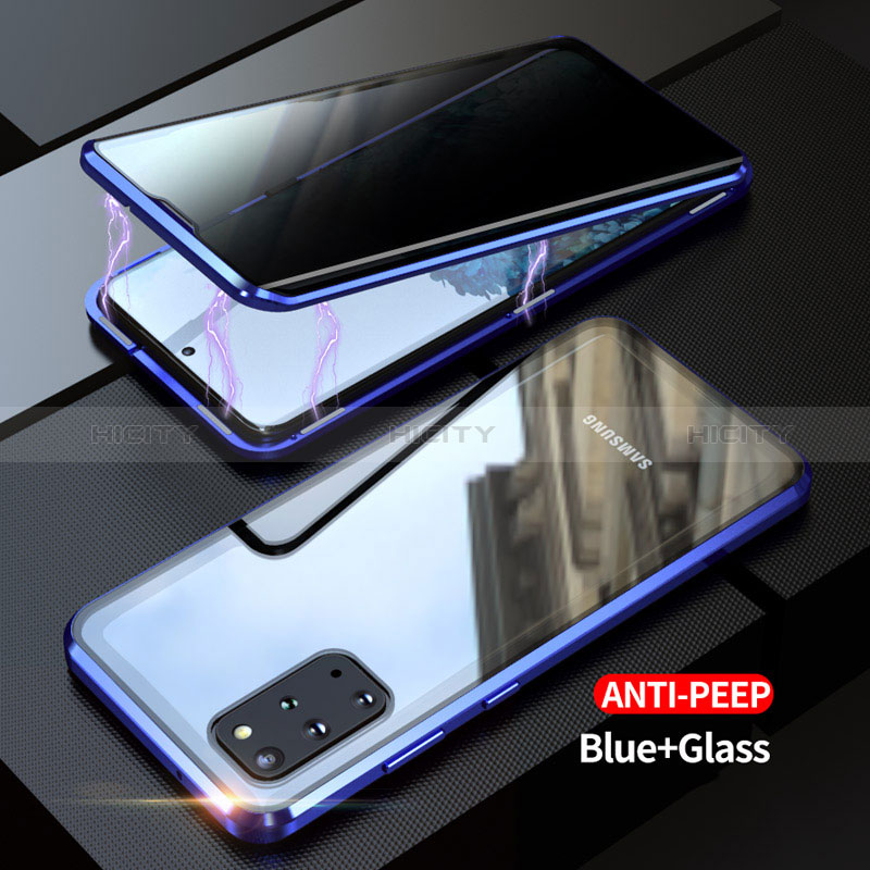 Handyhülle Hülle Luxus Aluminium Metall Rahmen Spiegel 360 Grad Ganzkörper Tasche LK1 für Samsung Galaxy S20 Plus 5G Blau Plus