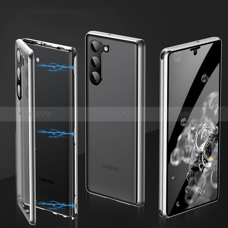Handyhülle Hülle Luxus Aluminium Metall Rahmen Spiegel 360 Grad Ganzkörper Tasche LK1 für Samsung Galaxy S22 Plus 5G