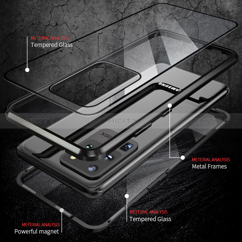Handyhülle Hülle Luxus Aluminium Metall Rahmen Spiegel 360 Grad Ganzkörper Tasche LK2 für Samsung Galaxy S20 Ultra