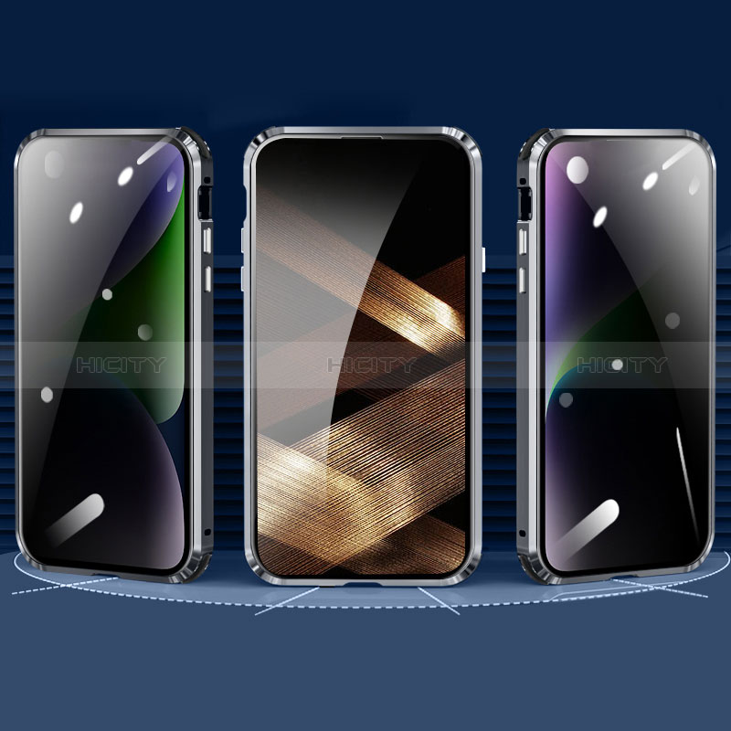 Handyhülle Hülle Luxus Aluminium Metall Rahmen Spiegel 360 Grad Ganzkörper  Tasche M01 für Apple iPhone 14