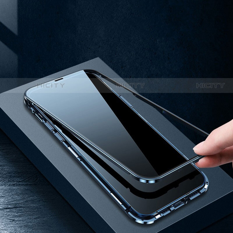 Handyhülle Hülle Luxus Aluminium Metall Rahmen Spiegel 360 Grad Ganzkörper Tasche M01 für Apple iPhone 13 Mini