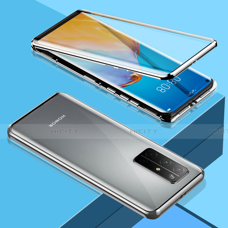 Handyhülle Hülle Luxus Aluminium Metall Rahmen Spiegel 360 Grad Ganzkörper Tasche M01 für Huawei Honor 30S groß