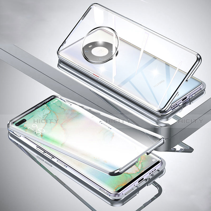Handyhülle Hülle Luxus Aluminium Metall Rahmen Spiegel 360 Grad Ganzkörper Tasche M01 für Huawei Mate 40E Pro 5G groß