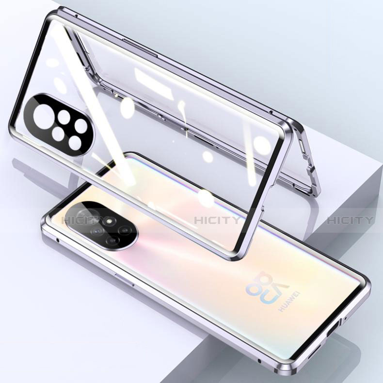 Handyhülle Hülle Luxus Aluminium Metall Rahmen Spiegel 360 Grad Ganzkörper Tasche M01 für Huawei Nova 8 Pro 5G groß