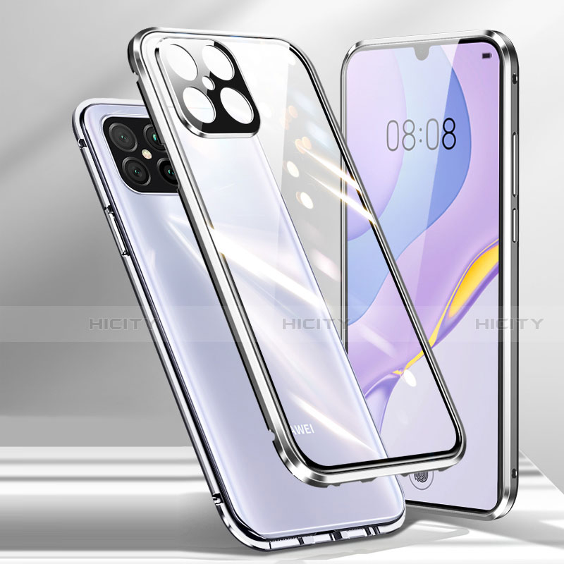 Handyhülle Hülle Luxus Aluminium Metall Rahmen Spiegel 360 Grad Ganzkörper Tasche M01 für Huawei Nova 8 SE 5G groß