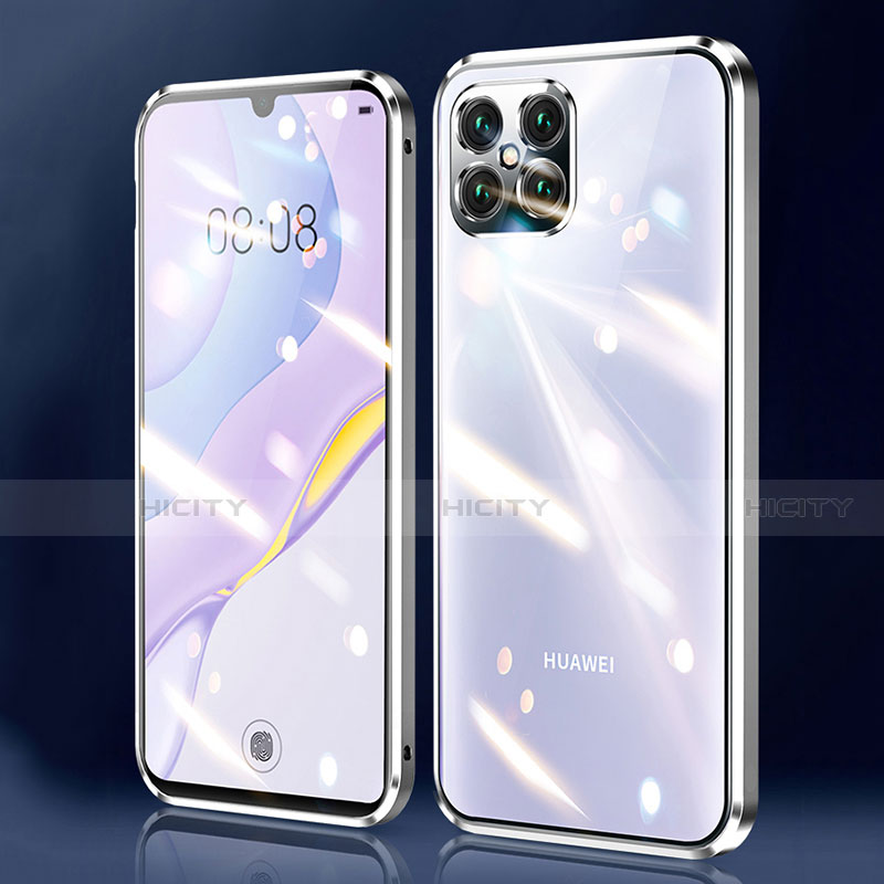 Handyhülle Hülle Luxus Aluminium Metall Rahmen Spiegel 360 Grad Ganzkörper Tasche M01 für Huawei Nova 8 SE 5G groß