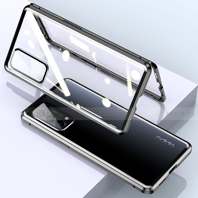 Handyhülle Hülle Luxus Aluminium Metall Rahmen Spiegel 360 Grad Ganzkörper Tasche M01 für Oppo Find X3 Lite 5G