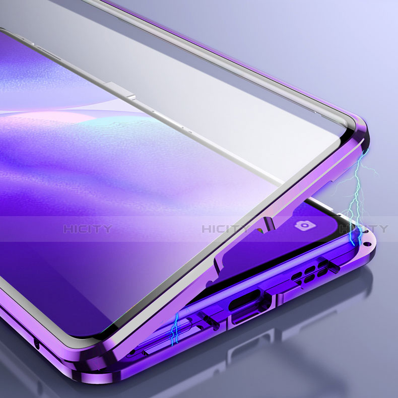 Handyhülle Hülle Luxus Aluminium Metall Rahmen Spiegel 360 Grad Ganzkörper Tasche M01 für Oppo Find X3 Lite 5G