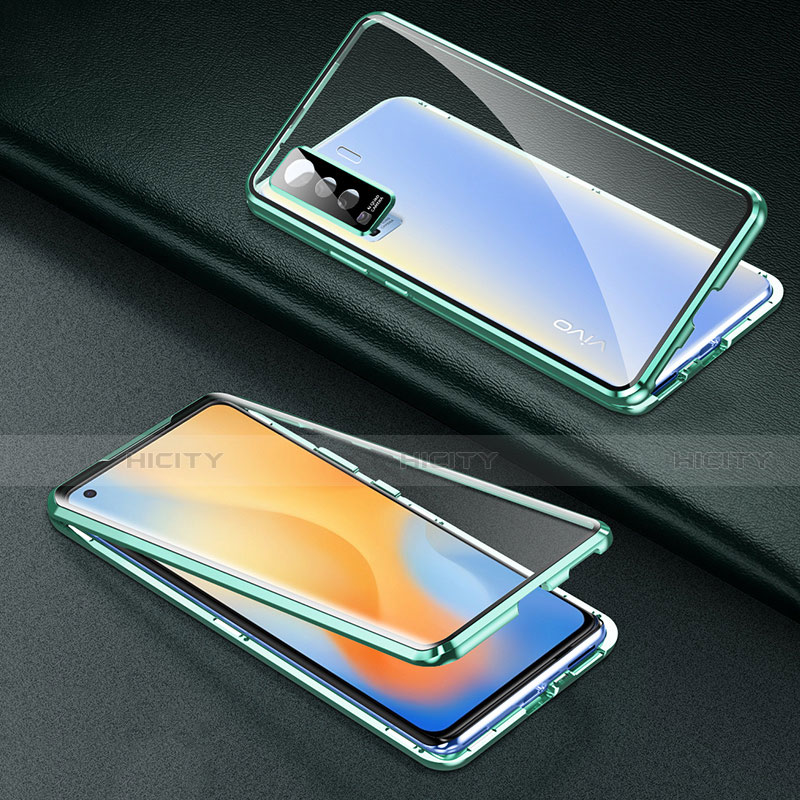 Handyhülle Hülle Luxus Aluminium Metall Rahmen Spiegel 360 Grad Ganzkörper Tasche M01 für Vivo X50 5G groß