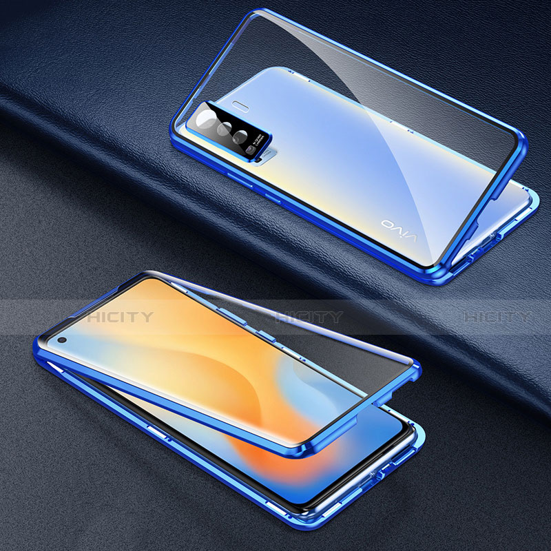 Handyhülle Hülle Luxus Aluminium Metall Rahmen Spiegel 360 Grad Ganzkörper Tasche M01 für Vivo X50 5G groß
