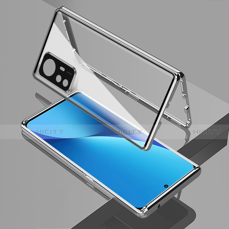 Handyhülle Hülle Luxus Aluminium Metall Rahmen Spiegel 360 Grad Ganzkörper Tasche M01 für Xiaomi Mi 12 5G