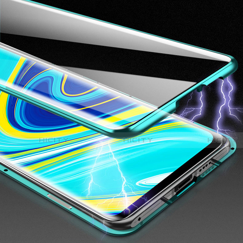 Handyhülle Hülle Luxus Aluminium Metall Rahmen Spiegel 360 Grad Ganzkörper Tasche M01 für Xiaomi Redmi Note 9