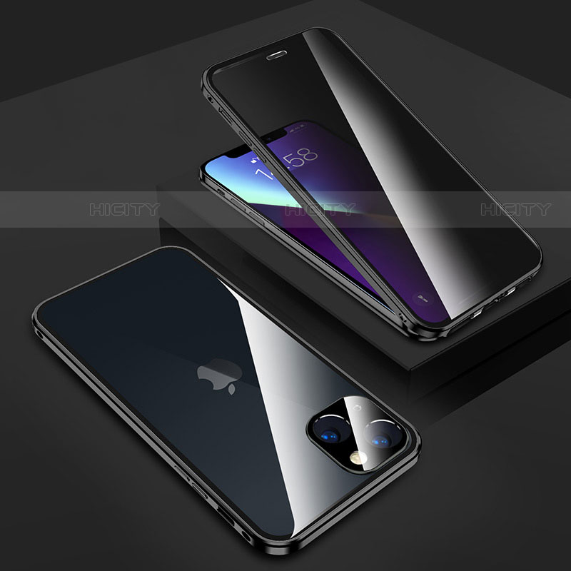 Handyhülle Hülle Luxus Aluminium Metall Rahmen Spiegel 360 Grad Ganzkörper Tasche M02 für Apple iPhone 13