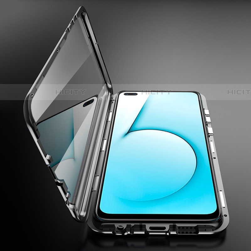 Handyhülle Hülle Luxus Aluminium Metall Rahmen Spiegel 360 Grad Ganzkörper Tasche M02 für Realme X3 SuperZoom groß