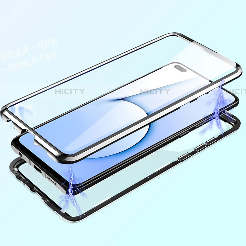 Handyhülle Hülle Luxus Aluminium Metall Rahmen Spiegel 360 Grad Ganzkörper Tasche M02 für Realme X3 SuperZoom groß