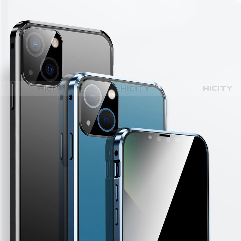 Handyhülle Hülle Luxus Aluminium Metall Rahmen Spiegel 360 Grad Ganzkörper Tasche M03 für Apple iPhone 14