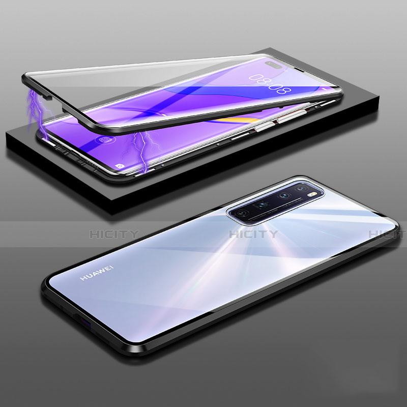 Handyhülle Hülle Luxus Aluminium Metall Rahmen Spiegel 360 Grad Ganzkörper Tasche M03 für Huawei Nova 7 Pro 5G groß