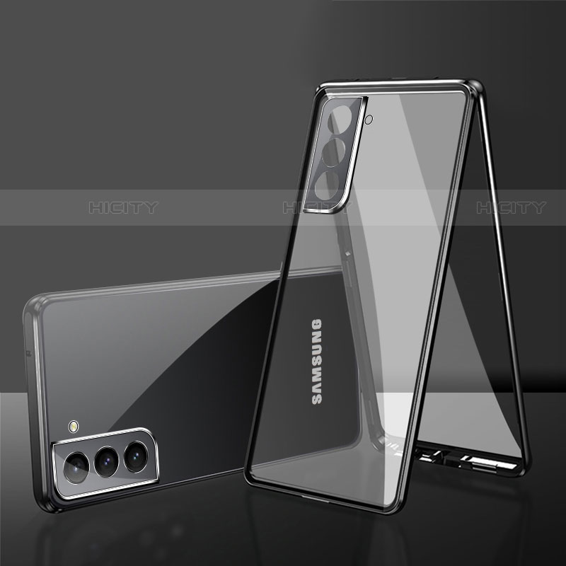 Handyhülle Hülle Luxus Aluminium Metall Rahmen Spiegel 360 Grad Ganzkörper Tasche M03 für Samsung Galaxy S21 5G