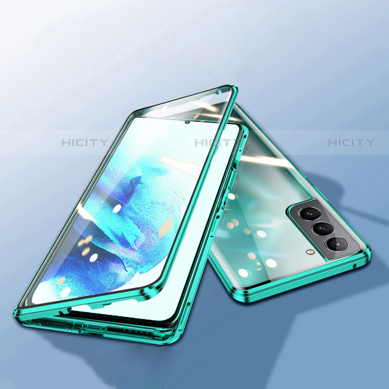 Handyhülle Hülle Luxus Aluminium Metall Rahmen Spiegel 360 Grad Ganzkörper Tasche M03 für Samsung Galaxy S22 5G