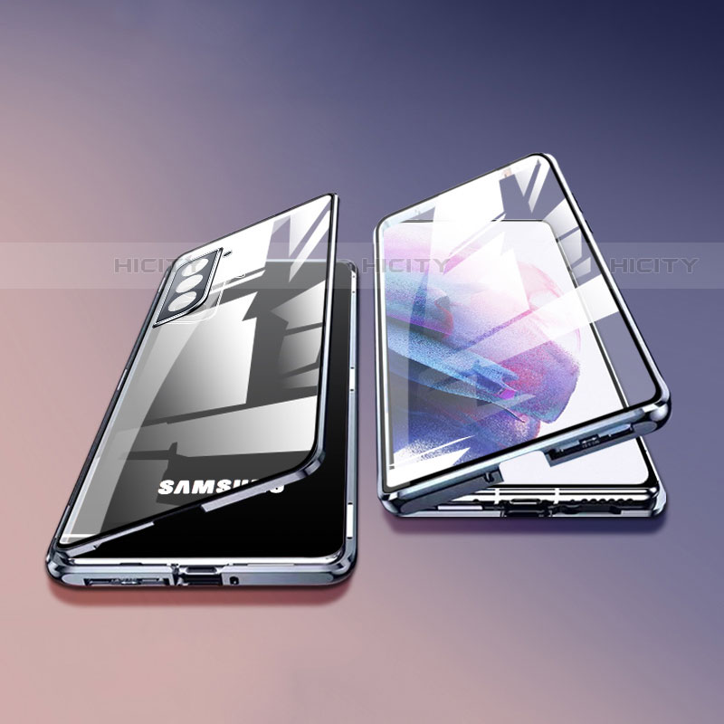 Handyhülle Hülle Luxus Aluminium Metall Rahmen Spiegel 360 Grad Ganzkörper Tasche M03 für Samsung Galaxy S23 5G