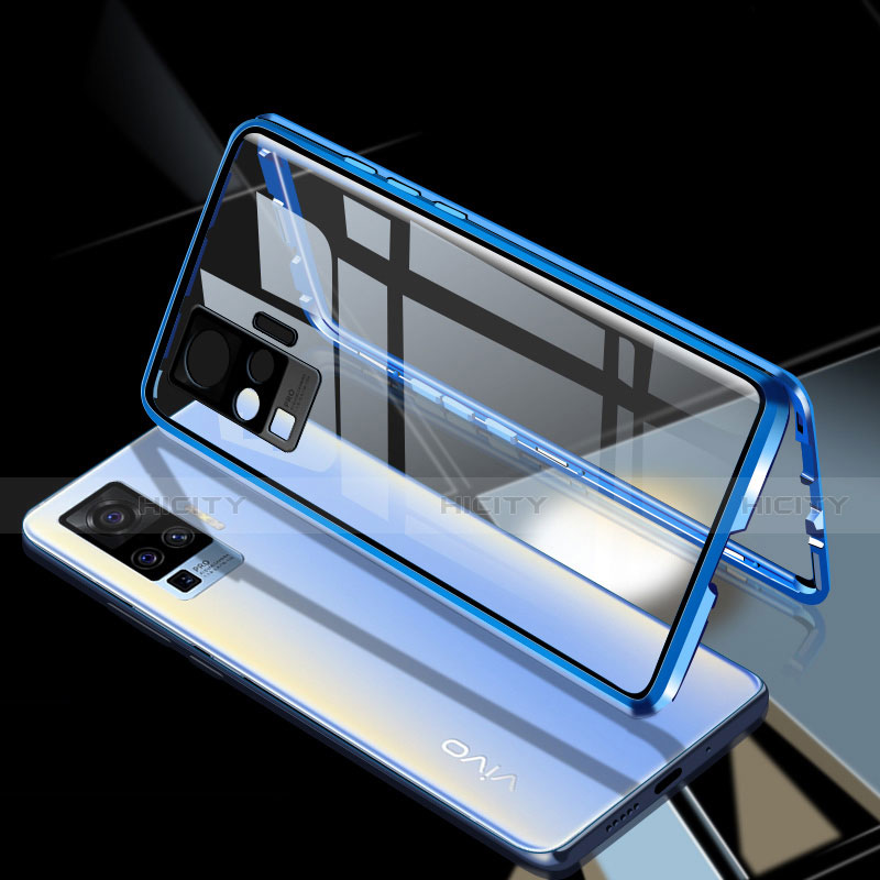Handyhülle Hülle Luxus Aluminium Metall Rahmen Spiegel 360 Grad Ganzkörper Tasche M04 für Vivo X51 5G