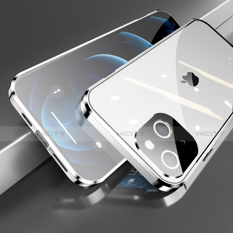 Handyhülle Hülle Luxus Aluminium Metall Rahmen Spiegel 360 Grad Ganzkörper Tasche M05 für Apple iPhone 13 groß