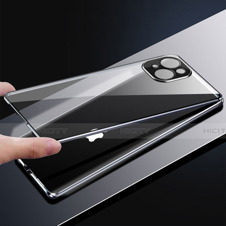 Handyhülle Hülle Luxus Aluminium Metall Rahmen Spiegel 360 Grad Ganzkörper Tasche M05 für Apple iPhone 13 groß