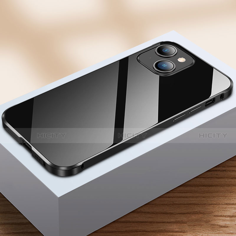 Handyhülle Hülle Luxus Aluminium Metall Rahmen Spiegel 360 Grad Ganzkörper Tasche M07 für Apple iPhone 13