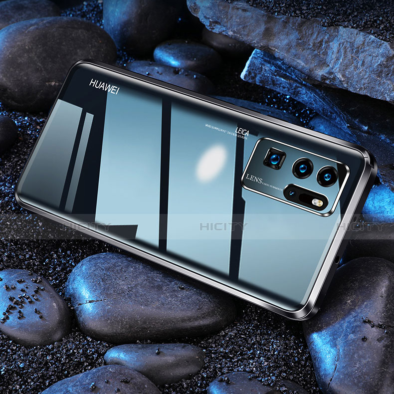 Handyhülle Hülle Luxus Aluminium Metall Rahmen Spiegel 360 Grad Ganzkörper Tasche N01 für Huawei P30 Pro groß