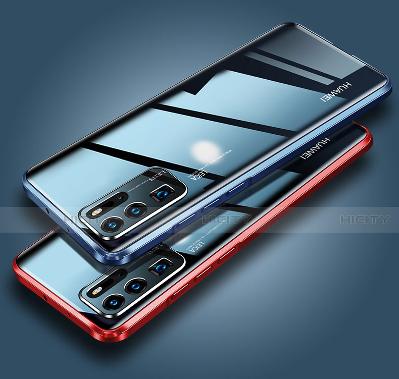 Handyhülle Hülle Luxus Aluminium Metall Rahmen Spiegel 360 Grad Ganzkörper Tasche N01 für Huawei P30 Pro New Edition
