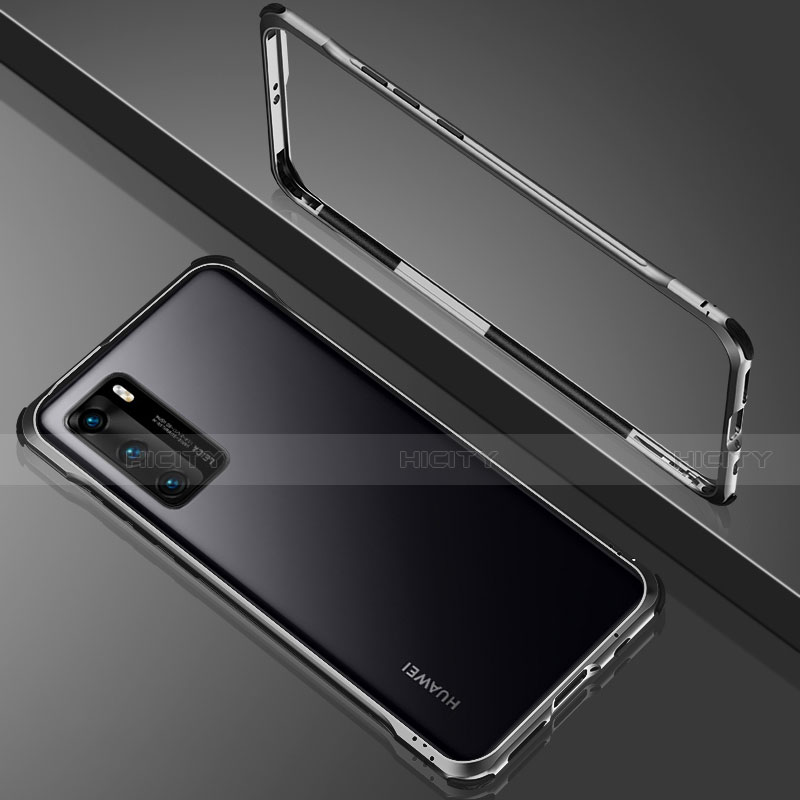 Handyhülle Hülle Luxus Aluminium Metall Rahmen Spiegel 360 Grad Ganzkörper Tasche N02 für Huawei P40