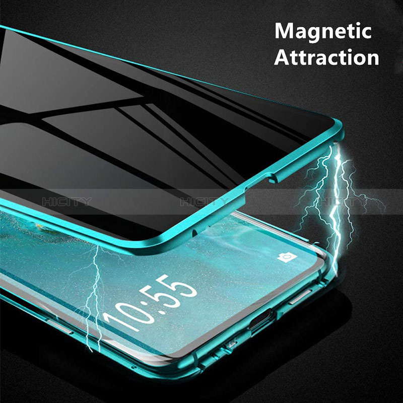 Handyhülle Hülle Luxus Aluminium Metall Rahmen Spiegel 360 Grad Ganzkörper Tasche P01 für Samsung Galaxy A71 5G