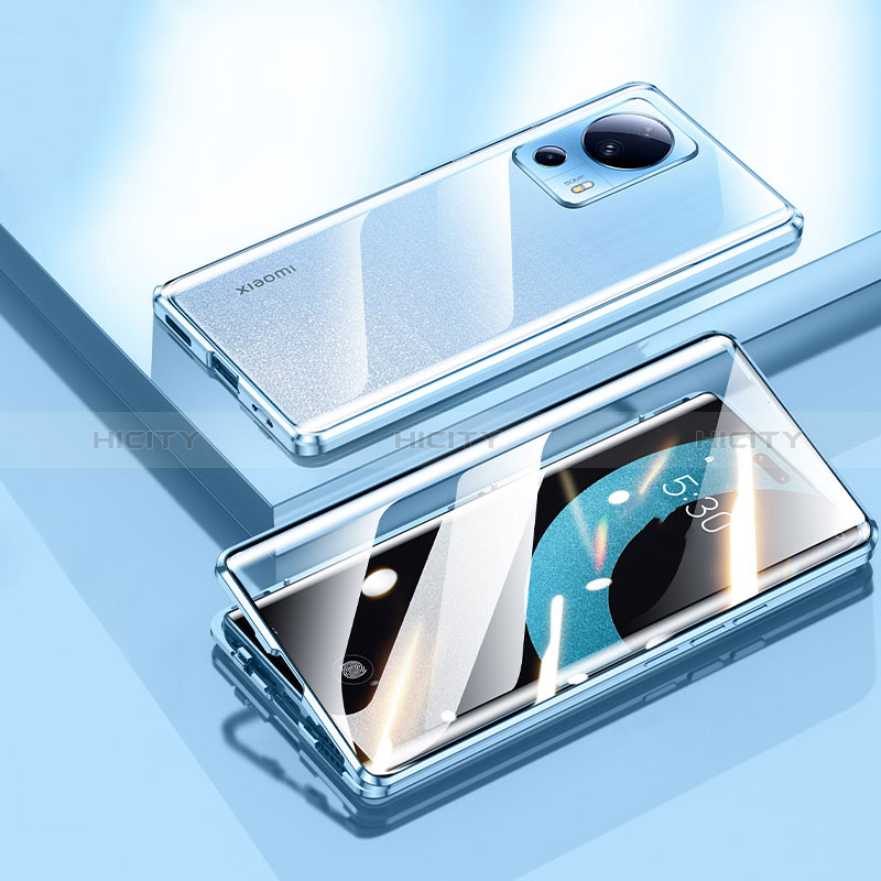 Handyhülle Hülle Luxus Aluminium Metall Rahmen Spiegel 360 Grad Ganzkörper Tasche P01 für Xiaomi Mi 12 Lite NE 5G groß