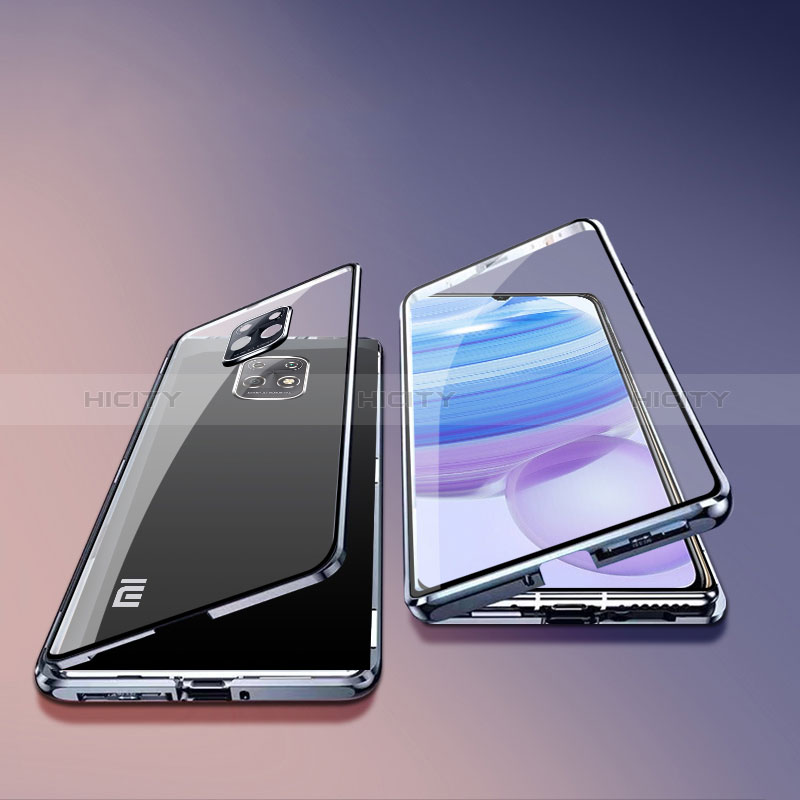 Handyhülle Hülle Luxus Aluminium Metall Rahmen Spiegel 360 Grad Ganzkörper Tasche P01 für Xiaomi Redmi 10X 5G groß