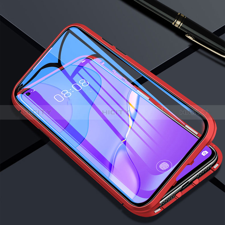 Handyhülle Hülle Luxus Aluminium Metall Rahmen Spiegel 360 Grad Ganzkörper Tasche P02 für Xiaomi Redmi 10X 5G groß
