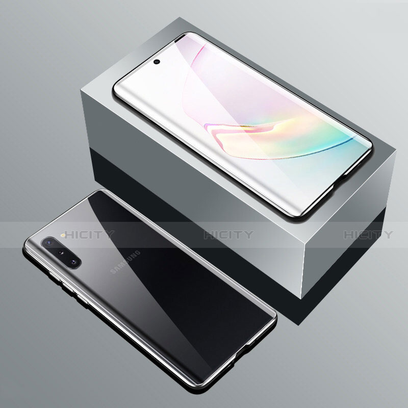 Handyhülle Hülle Luxus Aluminium Metall Rahmen Spiegel 360 Grad Ganzkörper Tasche T01 für Samsung Galaxy Note 10 5G groß