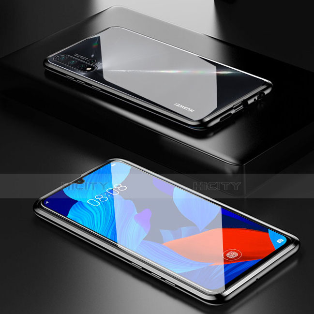 Handyhülle Hülle Luxus Aluminium Metall Rahmen Spiegel 360 Grad Ganzkörper Tasche T02 für Huawei Nova 5