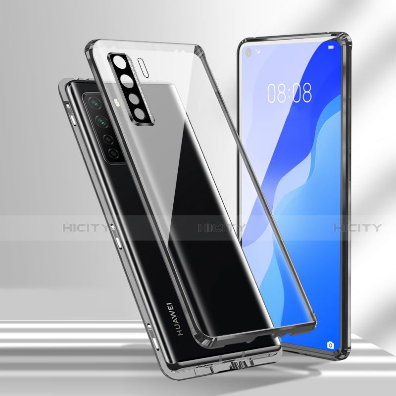 Handyhülle Hülle Luxus Aluminium Metall Rahmen Spiegel 360 Grad Ganzkörper Tasche T02 für Huawei P40 Lite 5G groß