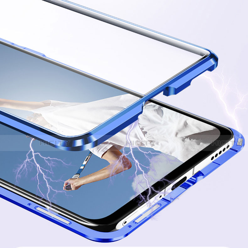 Handyhülle Hülle Luxus Aluminium Metall Rahmen Spiegel 360 Grad Ganzkörper Tasche T02 für Oppo A92