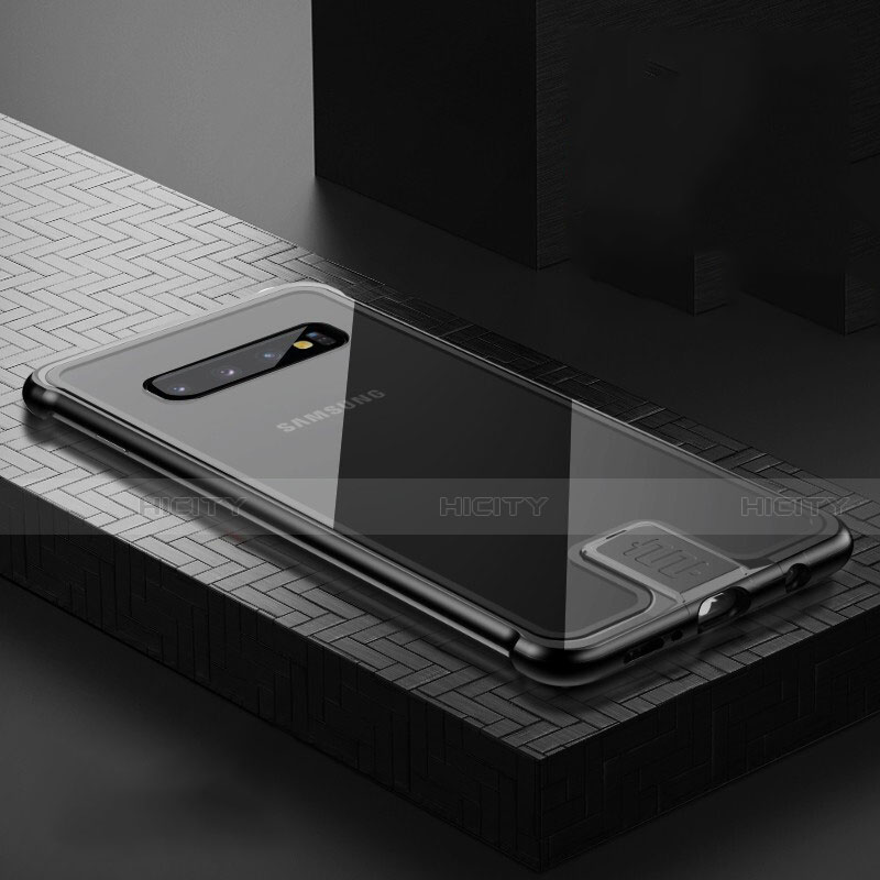 Handyhülle Hülle Luxus Aluminium Metall Rahmen Spiegel 360 Grad Ganzkörper Tasche T02 für Samsung Galaxy S10