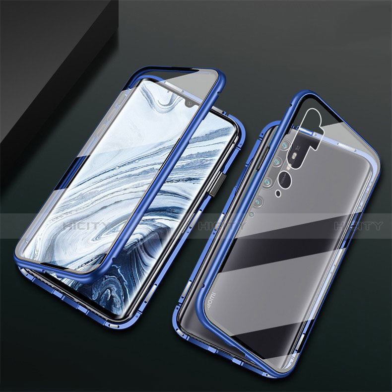 Handyhülle Hülle Luxus Aluminium Metall Rahmen Spiegel 360 Grad Ganzkörper Tasche T02 für Xiaomi Mi Note 10 Pro