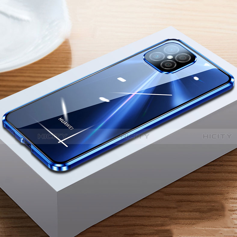 Handyhülle Hülle Luxus Aluminium Metall Rahmen Spiegel 360 Grad Ganzkörper Tasche T03 für Huawei Nova 8 SE 5G groß