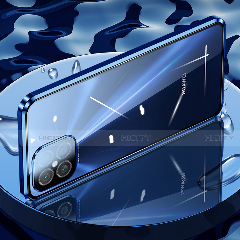 Handyhülle Hülle Luxus Aluminium Metall Rahmen Spiegel 360 Grad Ganzkörper Tasche T03 für Huawei Nova 8 SE 5G groß